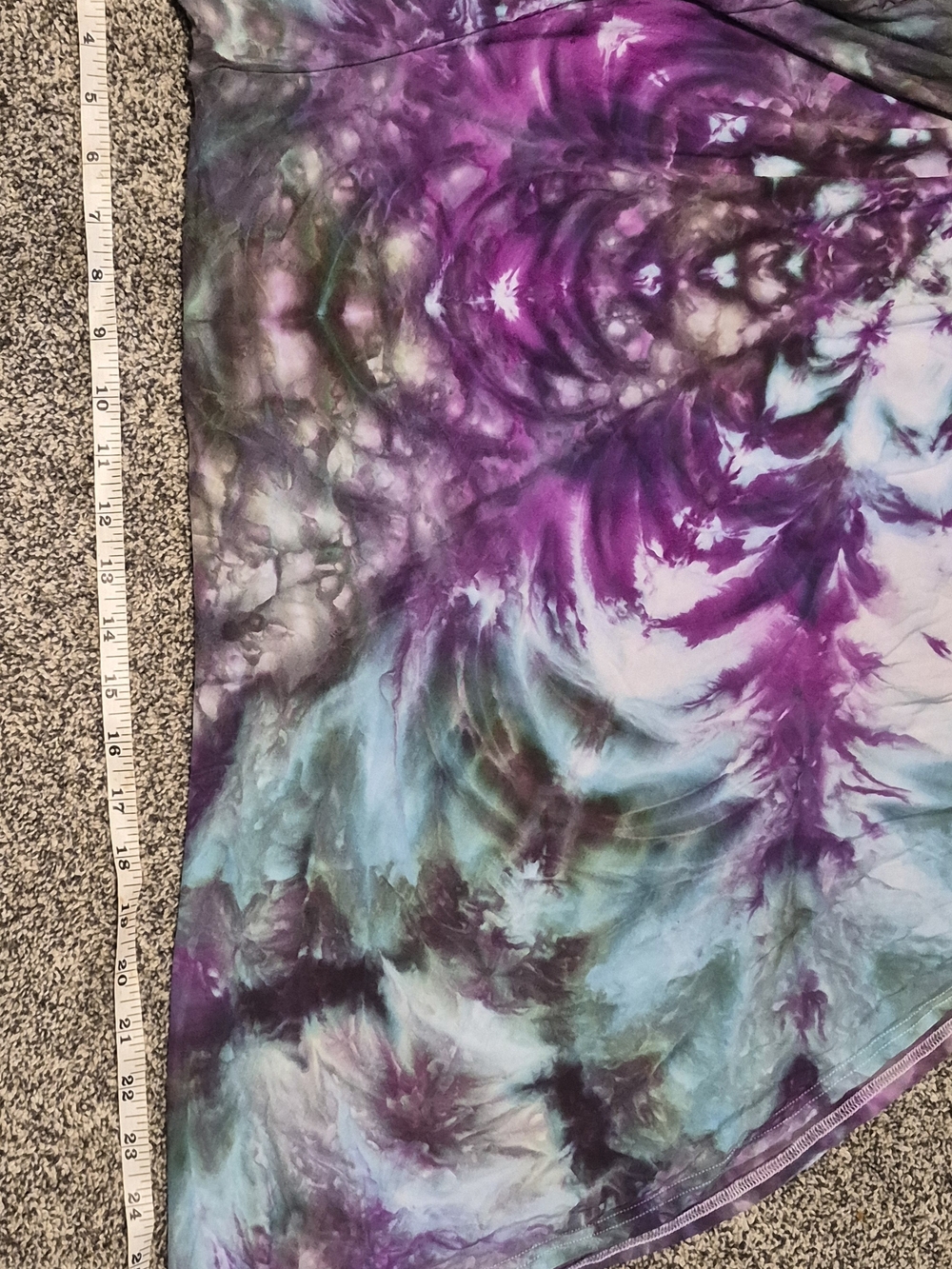 BEAUTIFUL Boho ICE-Dye Maxi Skirt in Purple & Teal - Picture 3 of 4